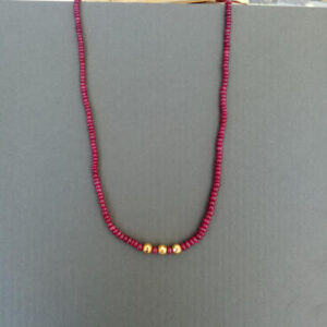 Fine natural Ruby single strand necklace