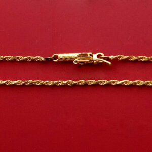 14Karat yellow solid gold Rope Bracelet 8″ long