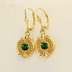 emerald earrings in gold