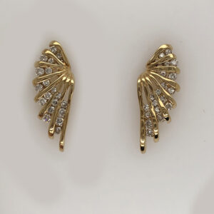 14karat yellow gold diamond earrings