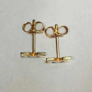 14Karat yellow solid gold initial earrings