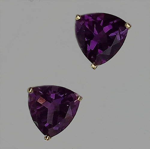 4.00ct Trillian shape Amethyst earrings