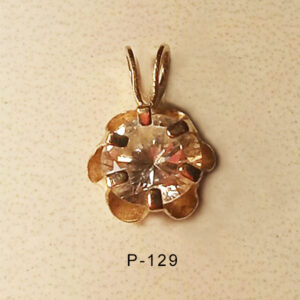 14Karat yellow gold pendant Butter-cup style With round CZ.