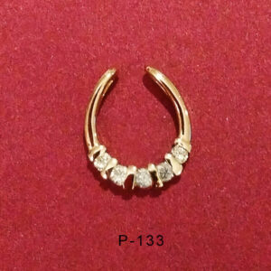 14Karat Horseshoe pendant with channel set diamonds.