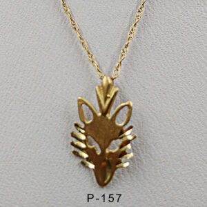 14 Karat yellow gold Fox face charm pendant
