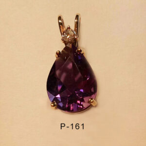 Natural Pear shaped African Fine Amethyst diamond pendant