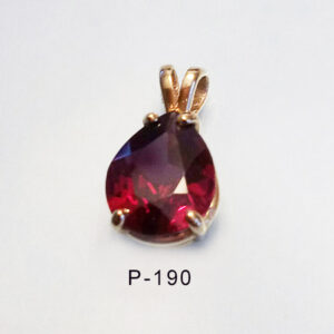Natural Red Garnet fine stone set in 14karat yellow gold pendant