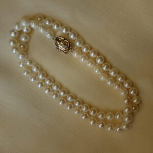 6mm round cultured pearl necklace 18″ long