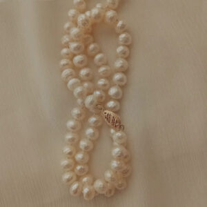 6mm faceted pearls necklace 17″
