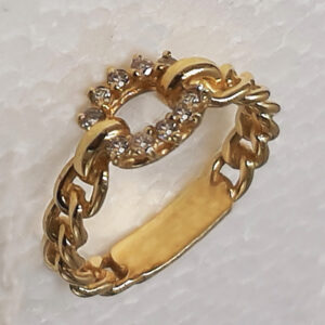 Love knot 14Karat yellow gold diamond ring