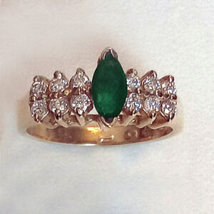 R-153-Marque-Emerald-with-diamonds-ring-1