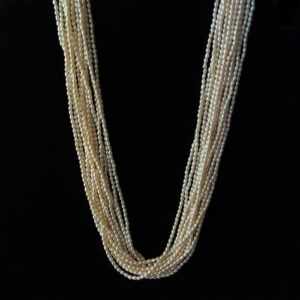 Tiny freshwater pearl 16 stands twisted necklace 18″