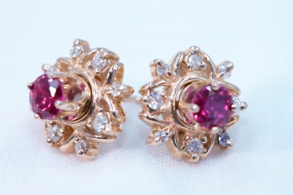 Ruby Earrings with Diamond Jackets