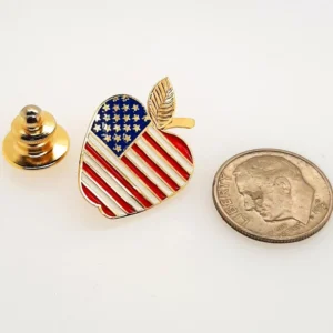 Apple U S Flag Gold Pin